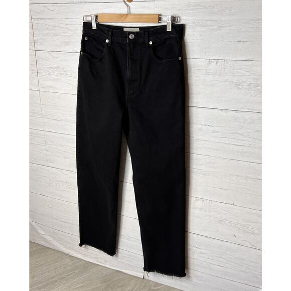 Everlane Jeans Womens Size 29 Long Black The Way High Organic Cotton Raw Hem - Picture 6 of 16